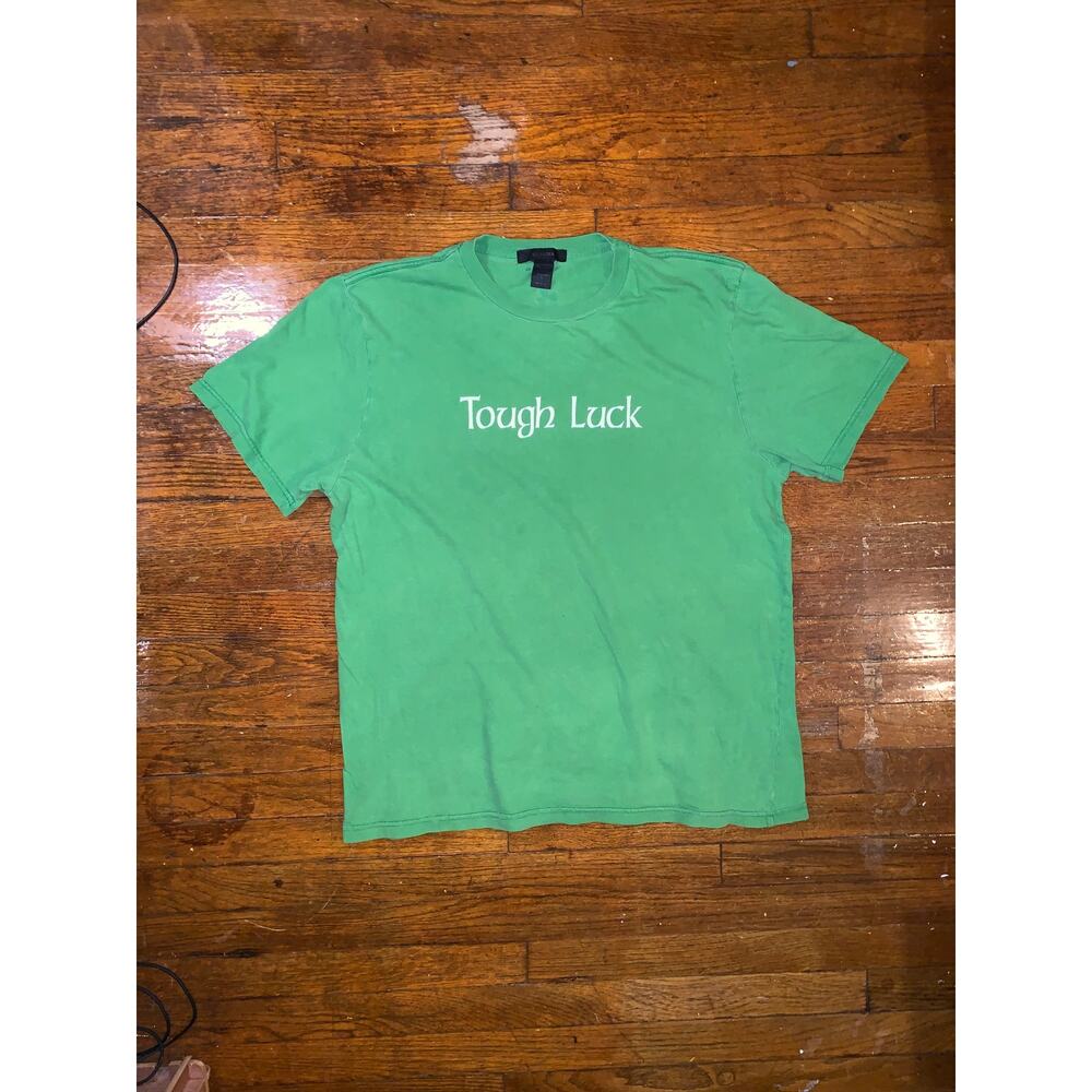 Express Tough Luck T Shirt Large Green Irish St Patricks Day Graphic Tee Y2K